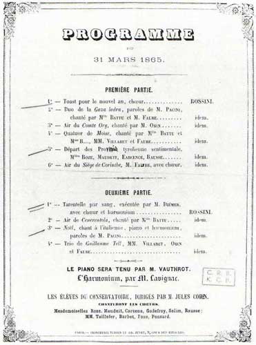 “La soirée” March 31<sup>st</sup> 1865